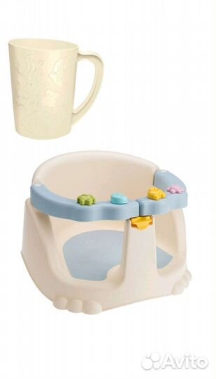 Сидение для купания голубое+кувшин 1л