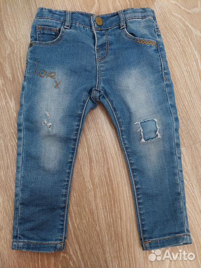 Джинсы zara для девочки 86-92