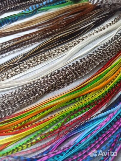 Перья Наращивание перьев, блестящих нитей в волосы