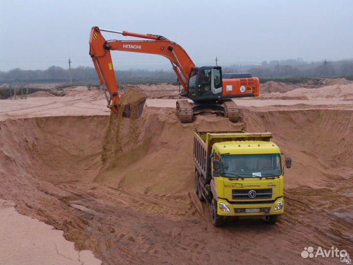 Песок мытый средний от 3кубов