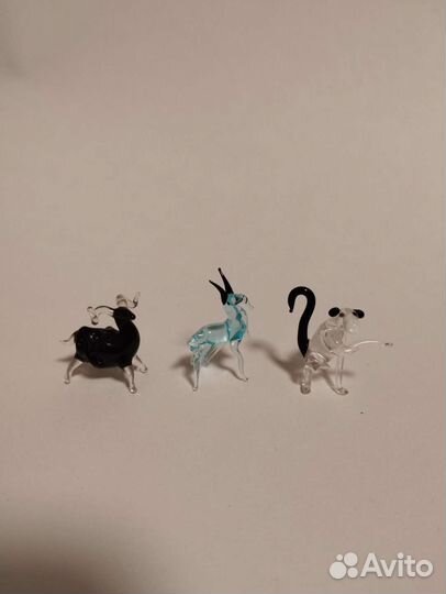 Стеклянные фигурки животных