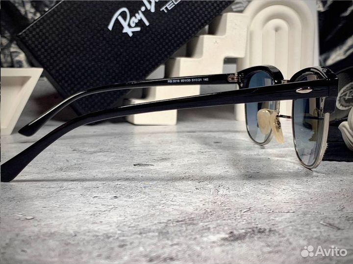 Очки Ray Ban Clubmaster серебристые