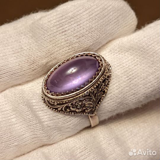 Кольцо с александритом серебро СССР 875 проба
