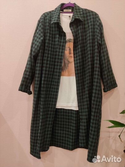 Платье рубашка длинная oversize