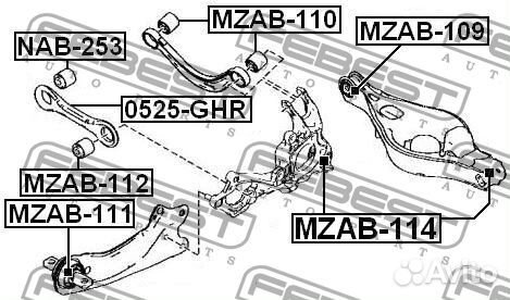 Febest mzab-111 Сайлентблок рычага mazda 6 08-13 з