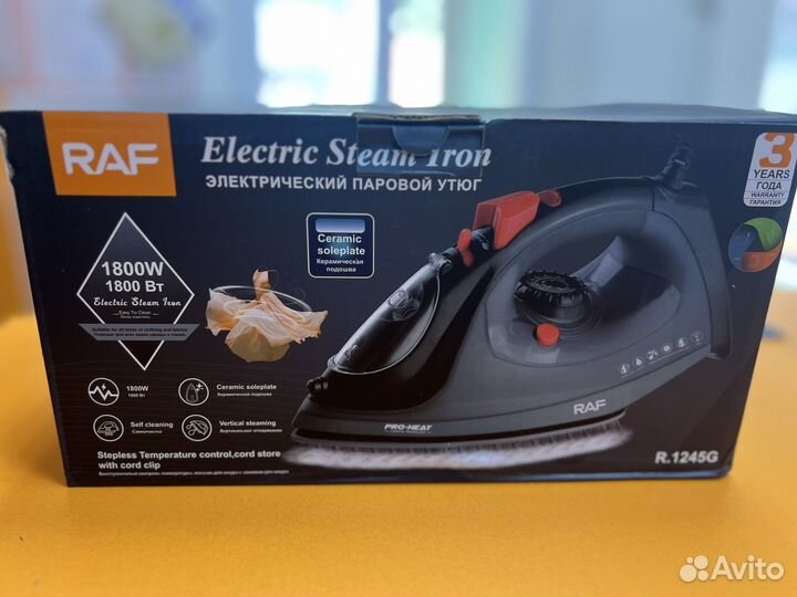 Электрический паровой утюг новый R.1245G RAF