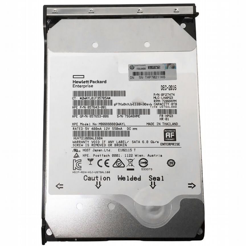 [MB008000GWAYL] Жесткий Диск Hp Mb008000gwayl 8tb Sata3 3,5"