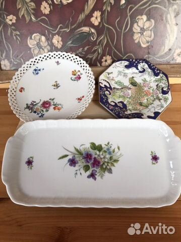 Блюдо Шуманн и рулетница Виндерлинг немецкий фарфо