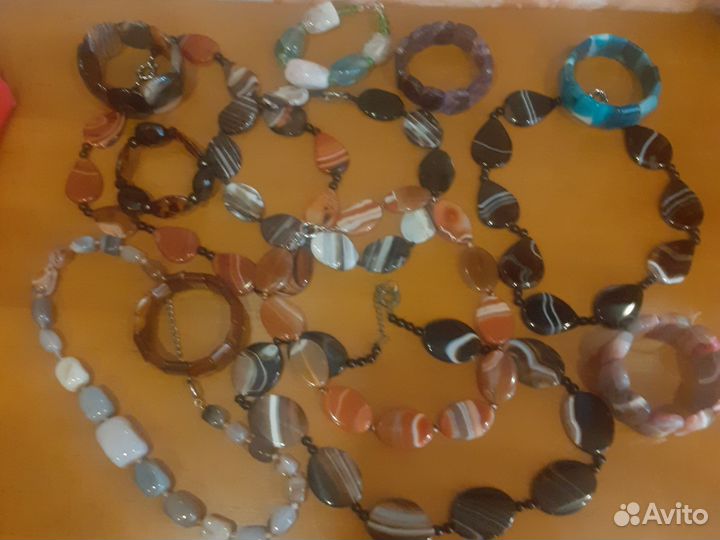 Крупные колье,браслетыиз натуральных камней