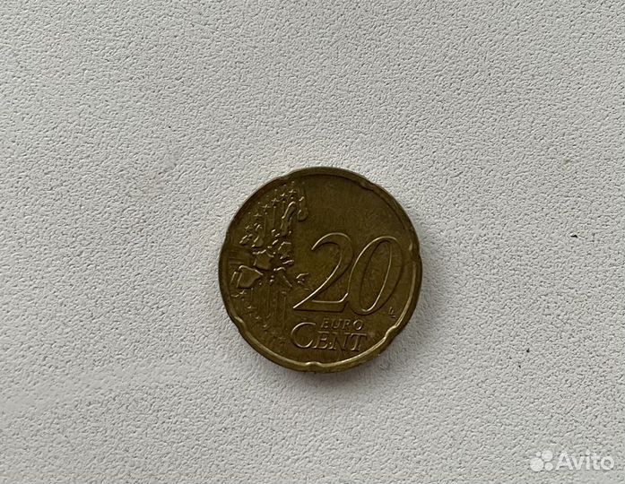 Монета 20 центов 2002г