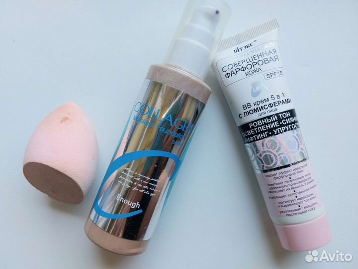 Тональный крем collagen + в подарок спонж