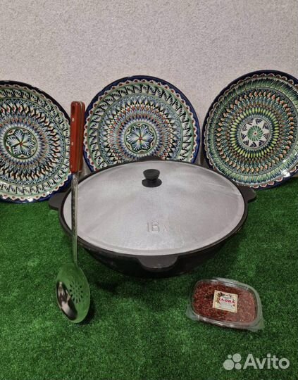 Казан чyгyнный 16 л с плocким дном