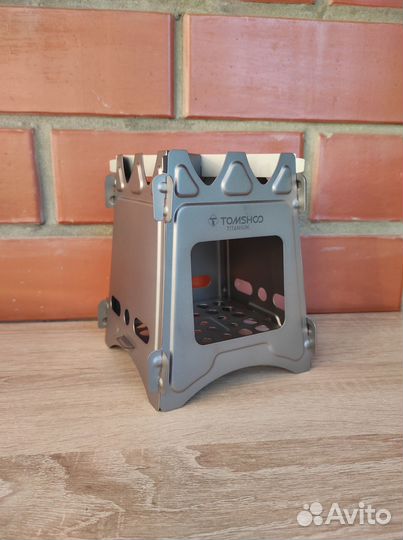 Печка щепочница титановая