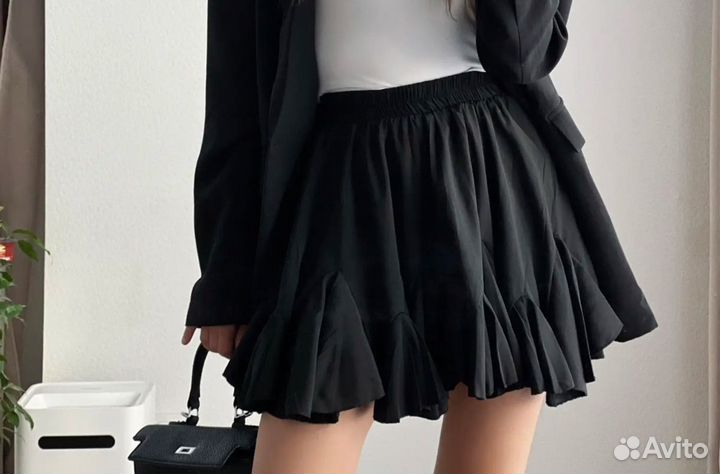 Юбка летняя мини с воланами