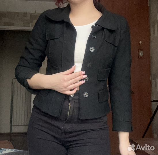 Жакет женский укороченый черный 42