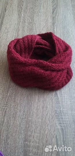 Снуд шарф в 2 оборота новый вишневый