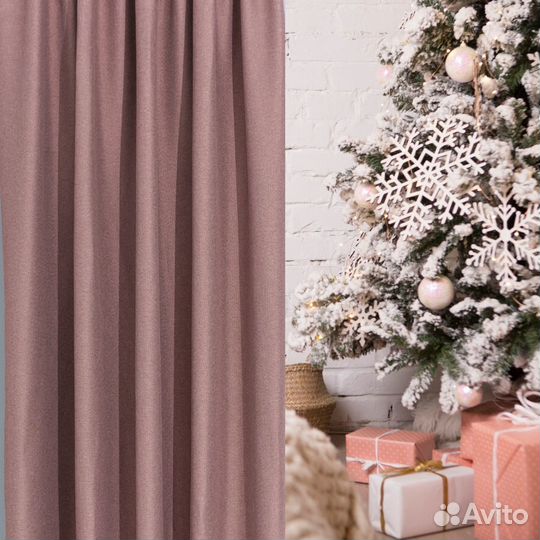 Готовые шторы димаут рогожка под лен