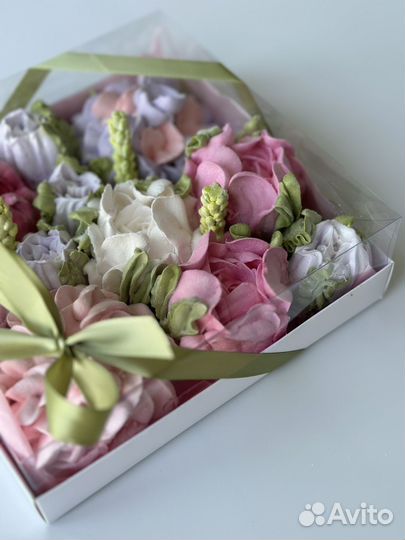 Цветы из зефира ручной работы