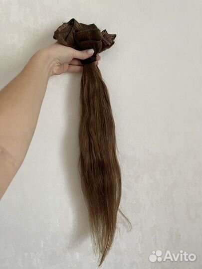 Натуральные волосы на заколках