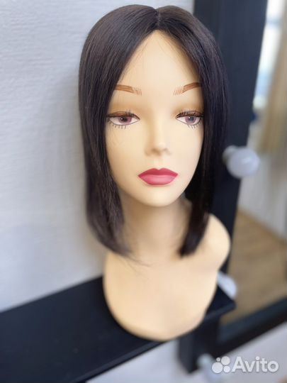 Накладка из натуральных волос с имитацией кожи