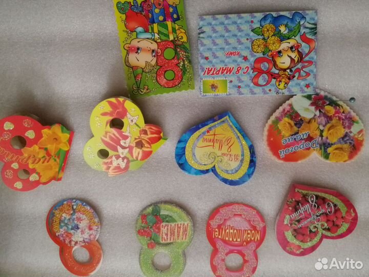 Набор из 10 открыток к 8 марта