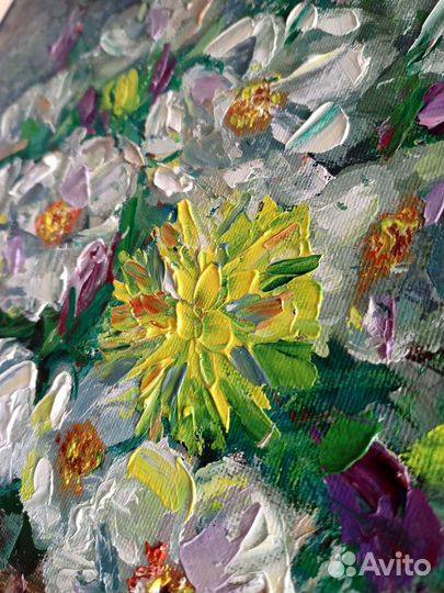 Картина маслом на холсте цветы