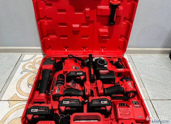 Набор гайковерт болгарка шуруповерт перфоратор акб