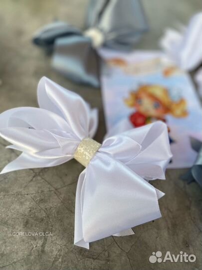 Бантики на 1 сентября заколки ручной работы