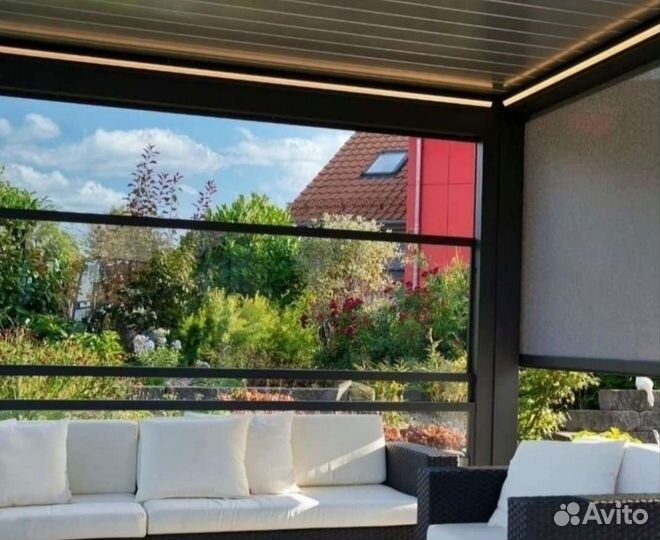 Навесы,Перголы,Маркизы,Остекление,Шторы в беседку