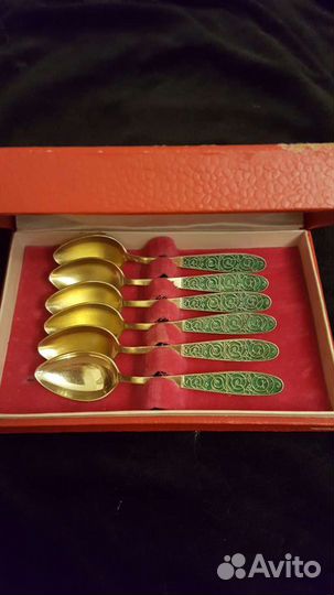 Ложки чайные серебро 875 с золочением