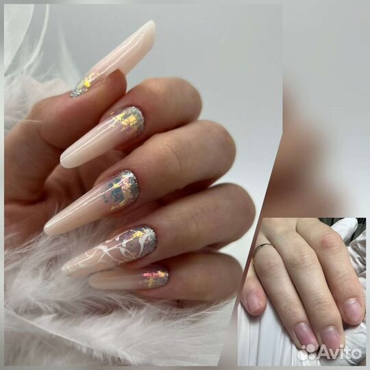 Маникюр с покрытием, наращивание ногтей