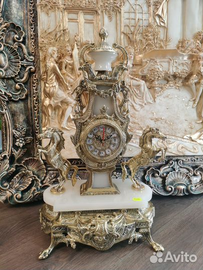 Часы каминные бронза