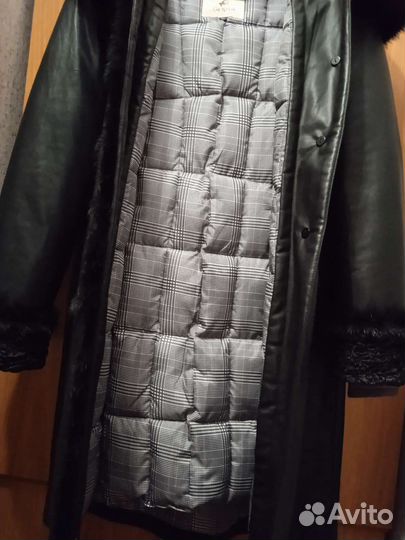 Пальто зимнее жен.зам.кожа