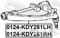 0124-KDY281LH Рычаг подвески верхний перед лев