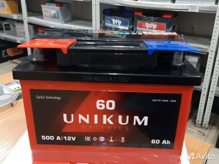 Аккумулятор автомобильный 60 ач Unikum прямой