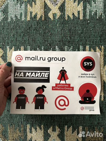 Наклейки, мерч VK, mail