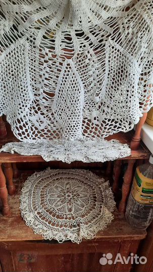 Салфетки кружевные старинные, подзоры, на кровать