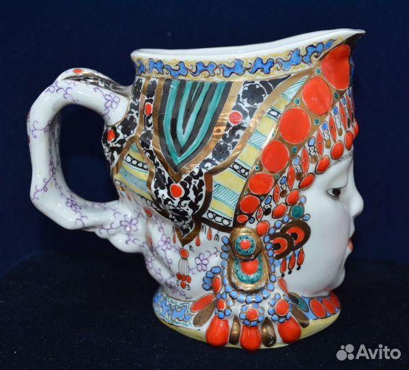 Фарфоровая кружка молочник, голова восточной жен