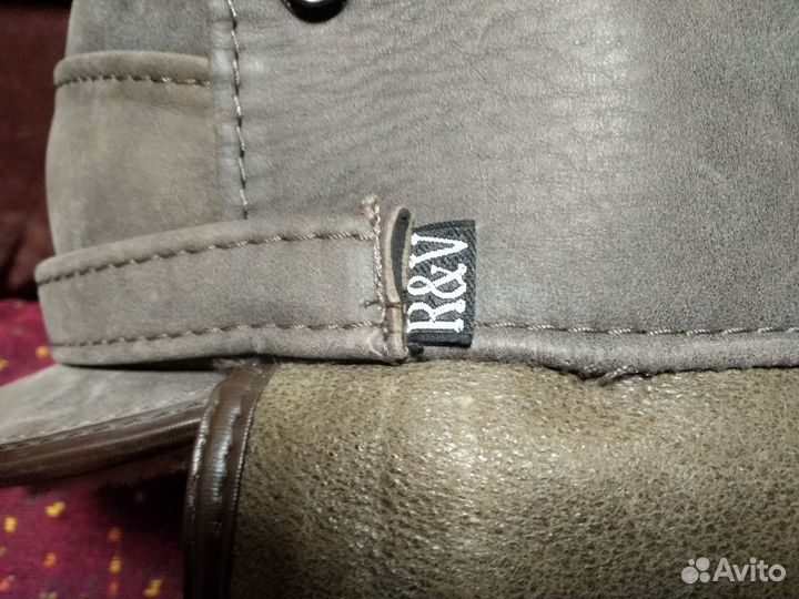 Мужская шапка кожаная R&V с натур.мехом из овчины