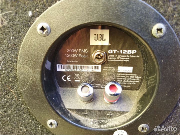 Автосабвуфер пассивный JBL GT-12BP