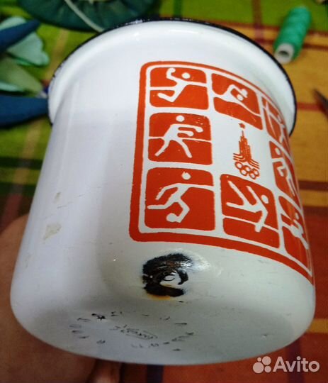 Бидон эмалированный с кружкой Олимпиада 80