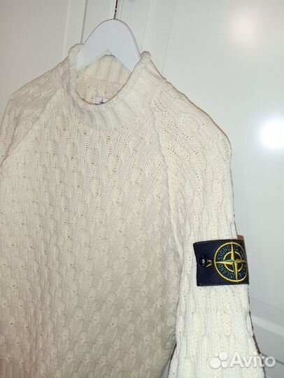 Свитер Stone Island Aran White (Италия), оригинал