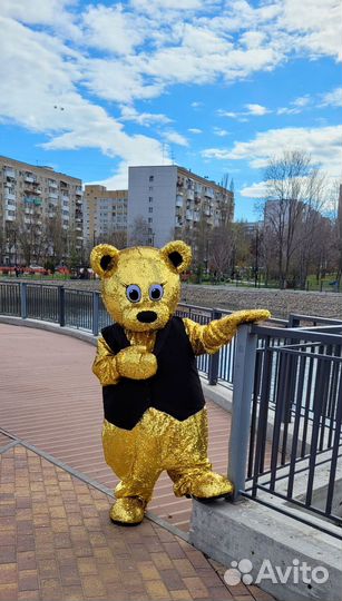 Ростовая кукла Золотой Мишка Мини- поздравление