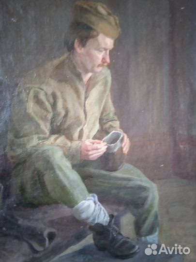 Картина холст Боец вернул с ВОВ а дома нет никого