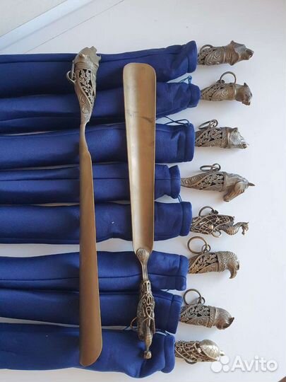 Бронзовая ложка для обуви ручной работы