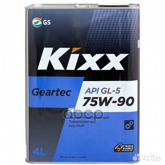 Kixx 75W90 GL-5 geartec п/с 4л L296244TE1 Kixx
