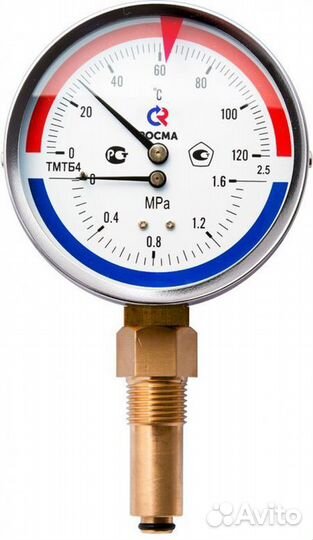 Термоманометр Росма тмтб-31Р.2 (0-150С) (0-2,5mпa)