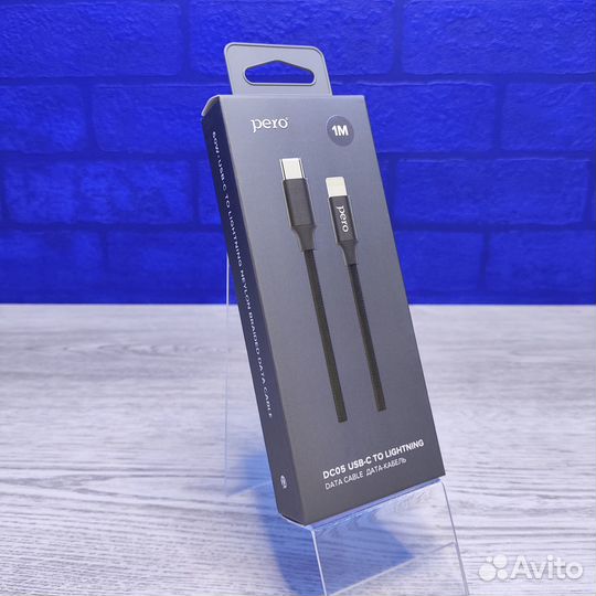 Кабель pero DC05 Type-C to Lightning 3А/1м Black