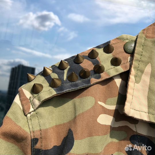 Оверсайз деним милитари куртка