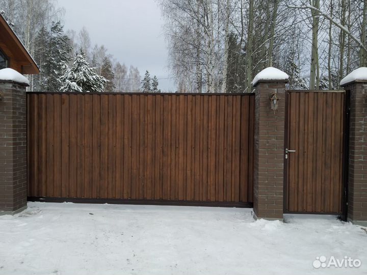 Уличные откатные ворота комплект